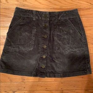 Corduroy button down mini skirt